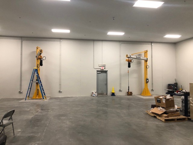Kundel jib crane in manufacturing setting